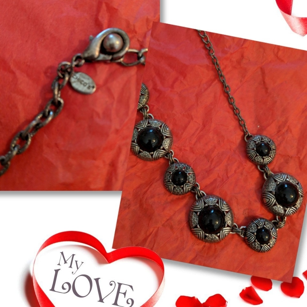 Chico vintage bk and silver necklace